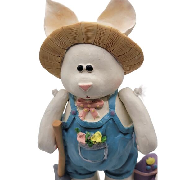 Vintage Easter Bunnies Mr & Mrs. Rabbits & Decorative Easter Eggs - Picture 3 of 12